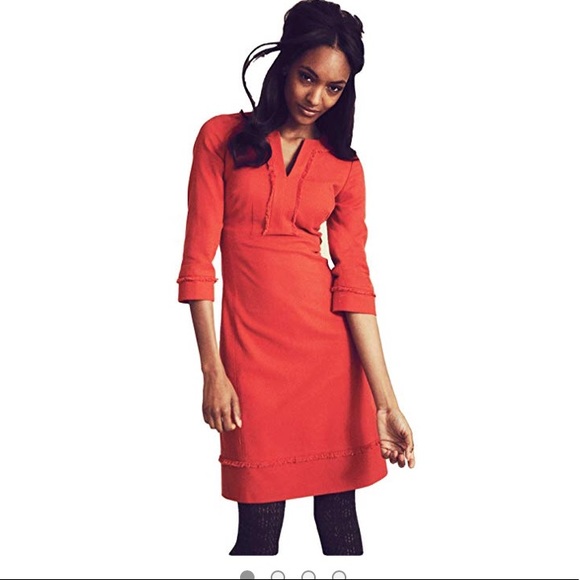 boden red dress with sleeves